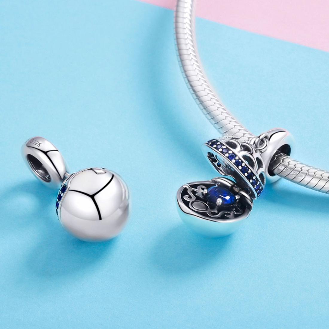 925 Sterling Silver Surprise Love Pendant For Diy Bracelets & Necklaces - Pink