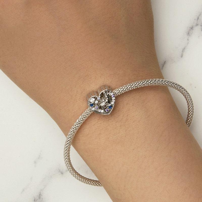 925 Sterling Silver Diy Elf Heart Bead Bracelet & Necklace Set