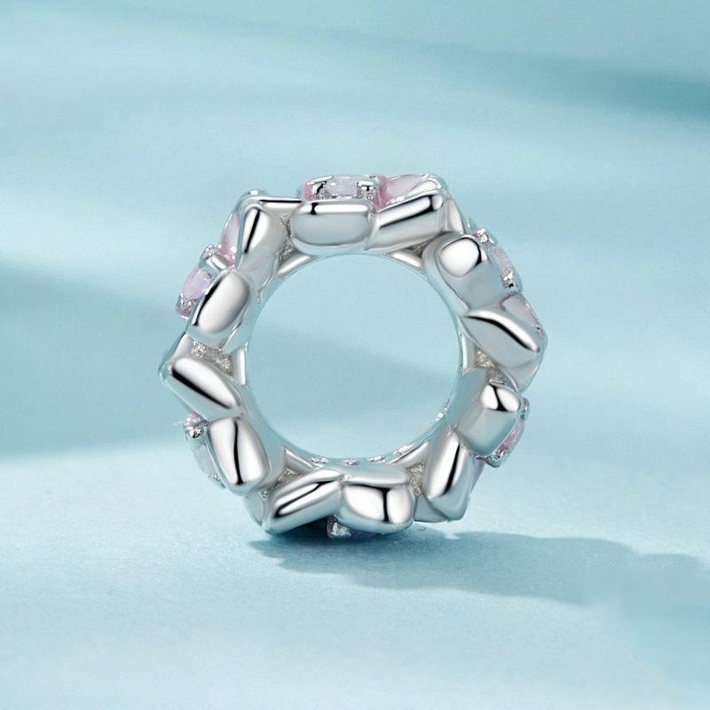 925 Sterling Silver Gradient Cherry Blossom Spacer Beads