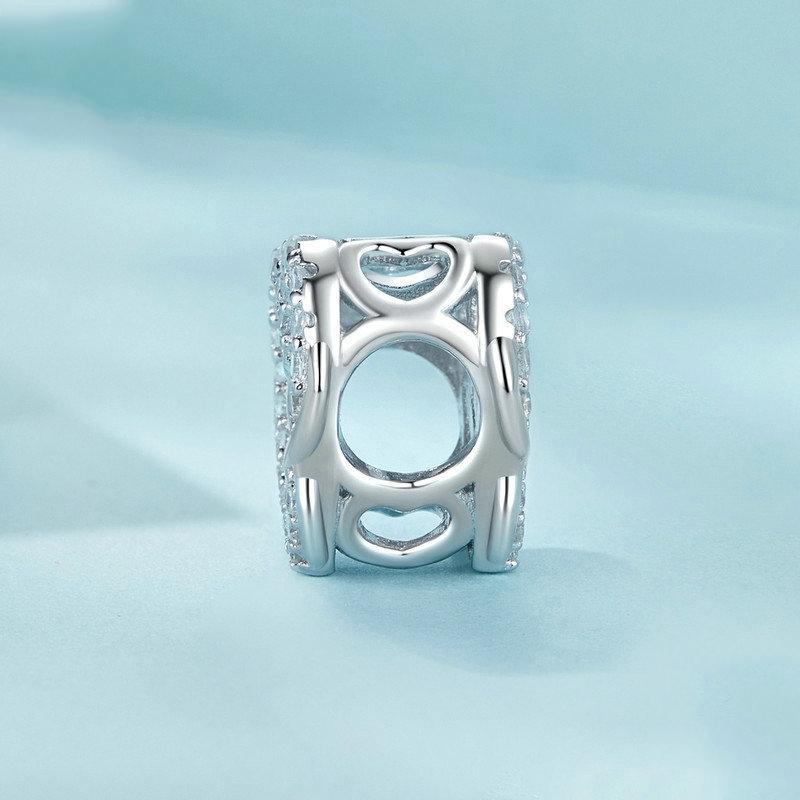 925 Sterling Silver Infinity Love Bracelet With Heart Beads