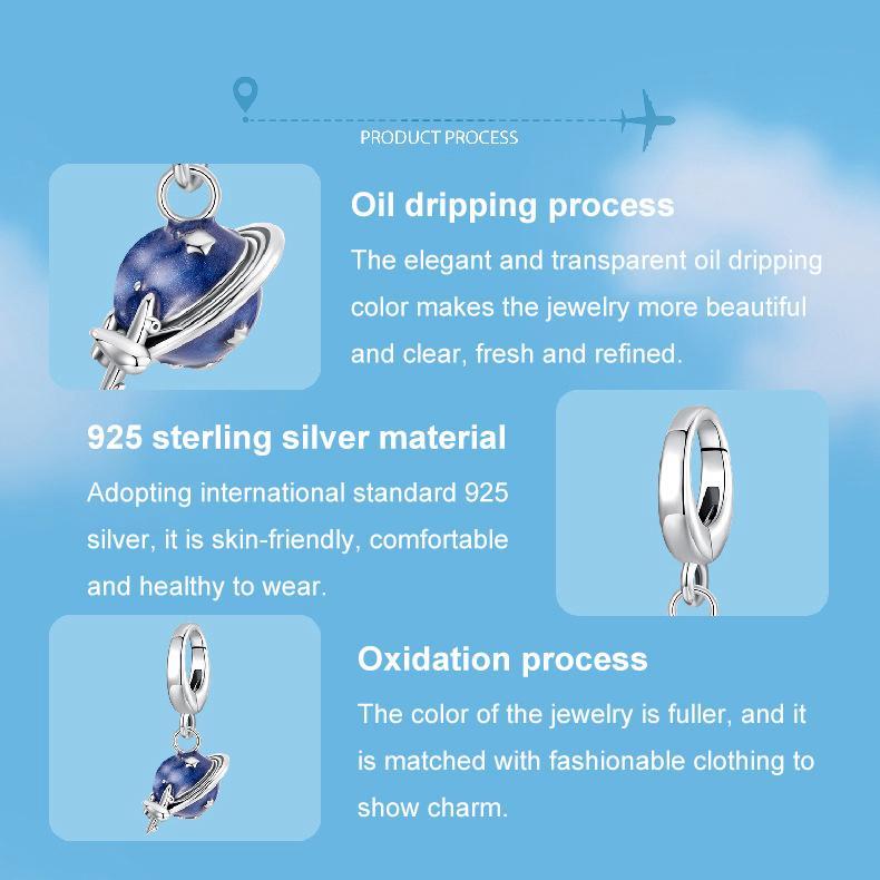 925 Sterling Silver Openable Travel Pendant