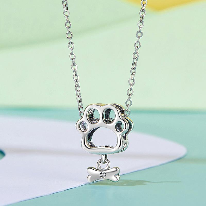 925 Sterling Silver Oxidized Paw Print Bracelet