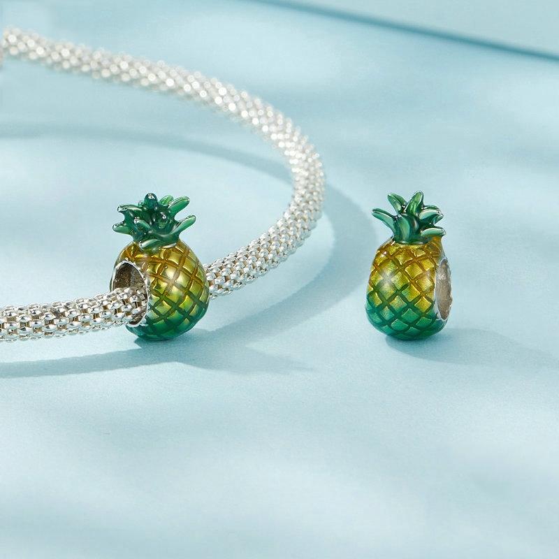 925 Sterling Silver Gradient Pineapple Diy Beads