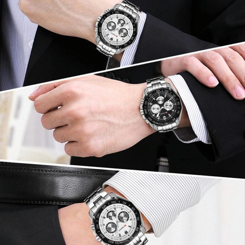 Waterproof Quartz Watch for Men - Casual Business Style - White Shell White