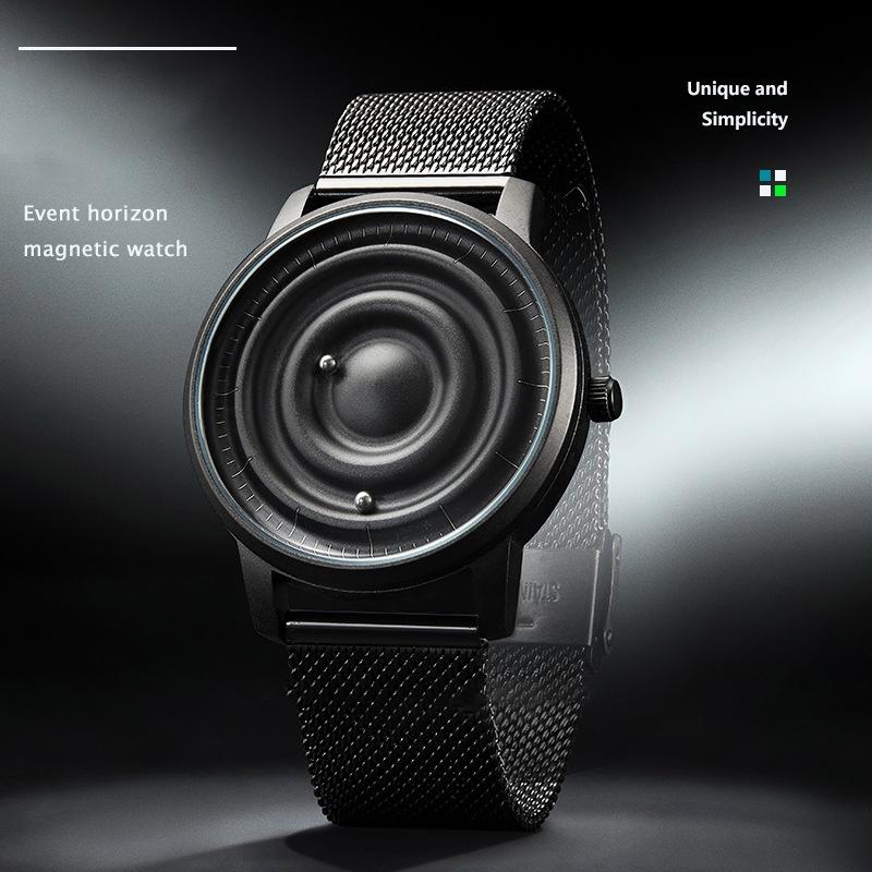 Stainless Steel Men Quartz Watch with Magnetic Strap - 40mm - Silver