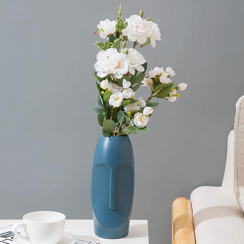 Thickened Pe Vase for Dried Flower Arrangements - Durable Drop-proof and Crack-proof - Sea Blue