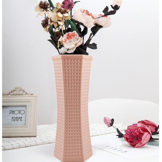 Versatile Plastic Vase for Creative Wet and Dry Flower Arrangements - Pink