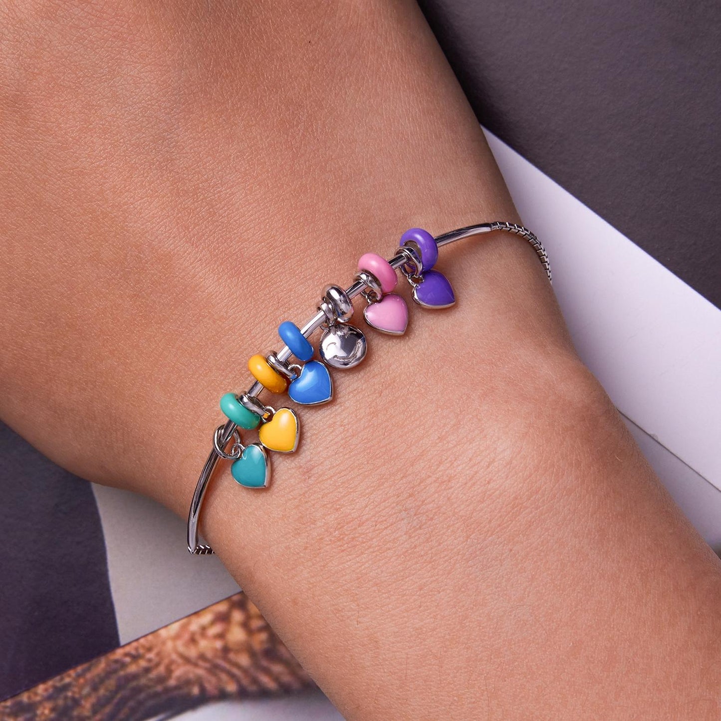 925 Sterling Silver Silicone Beads For Diy Bracelets & Necklaces - Pink