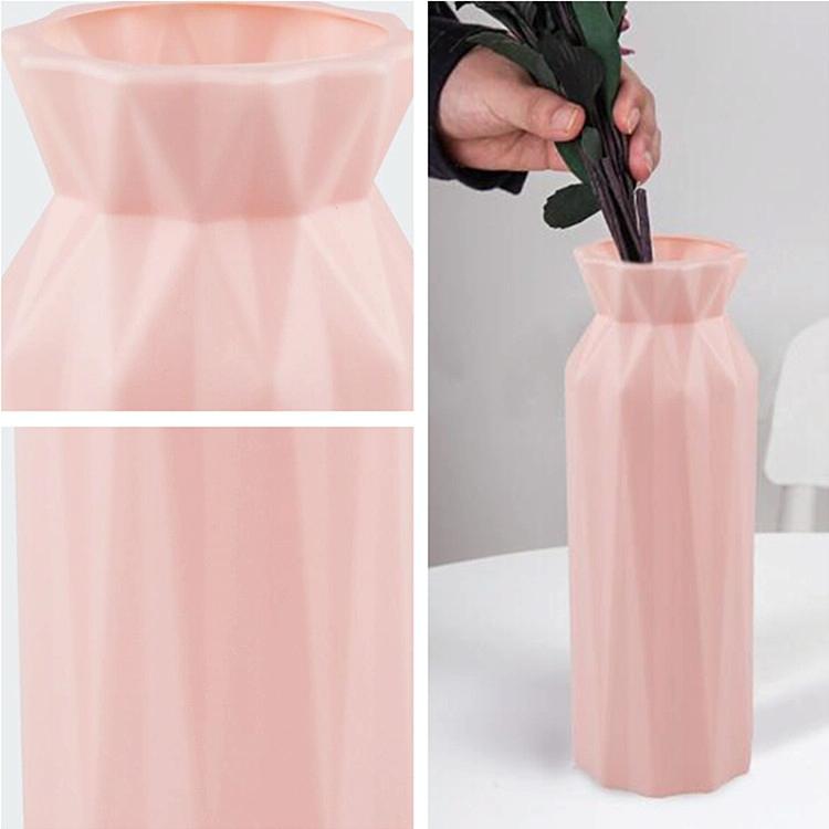 2-pack Plastic Round Vases - Simple Anti-fall Home Decor Ornaments - Gray