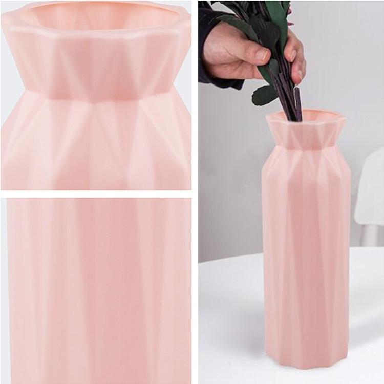 2-pack Plastic Round Vases - Simple Anti-fall Home Decor Ornaments - Gray