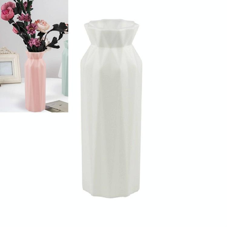 2-pack Plastic Round Vases - Simple Anti-fall Home Decor Ornaments - Gray