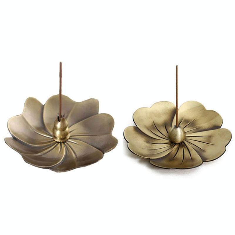 Vintage Sandalwood Incense Burner - Creative Alloy Holder for Bedroom - Red Copper