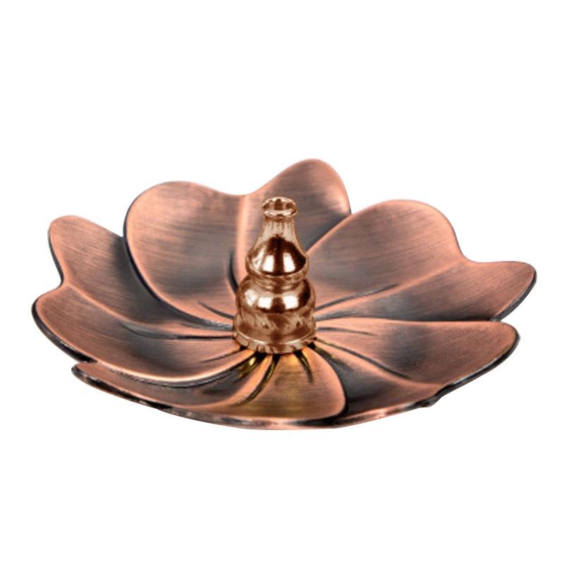 Vintage Sandalwood Incense Burner - Creative Alloy Holder for Bedroom - Red Copper