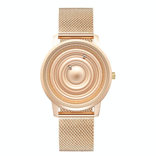 Stainless Steel Men Quartz Watch with Magnetic Strap - 40mm - Rose Gold