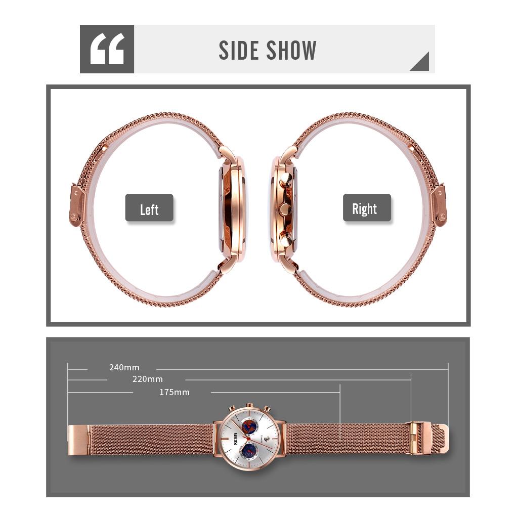 Men Stainless Steel Quartz Watch with Map Pattern Calendar - 9231 - Blue