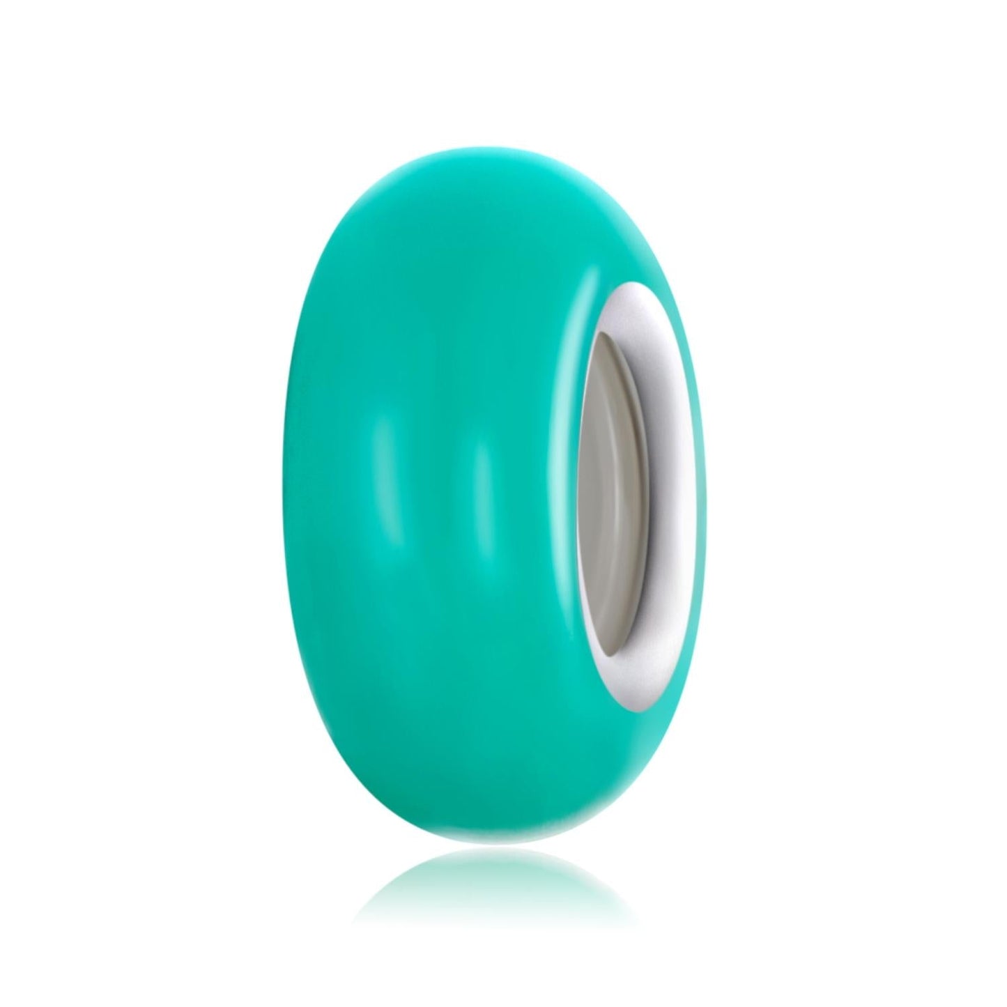 925 Sterling Silver Silicone Beads For Diy Bracelets & Necklaces - Cyan