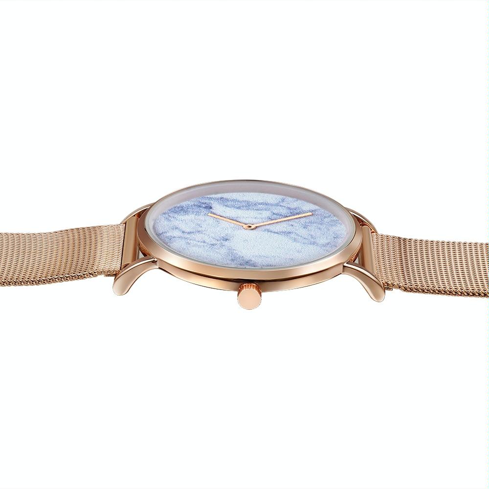 Stylish Men Quartz Watch with Gold Alloy Case and Stainless Steel Band - Round Dial - Wa0733C