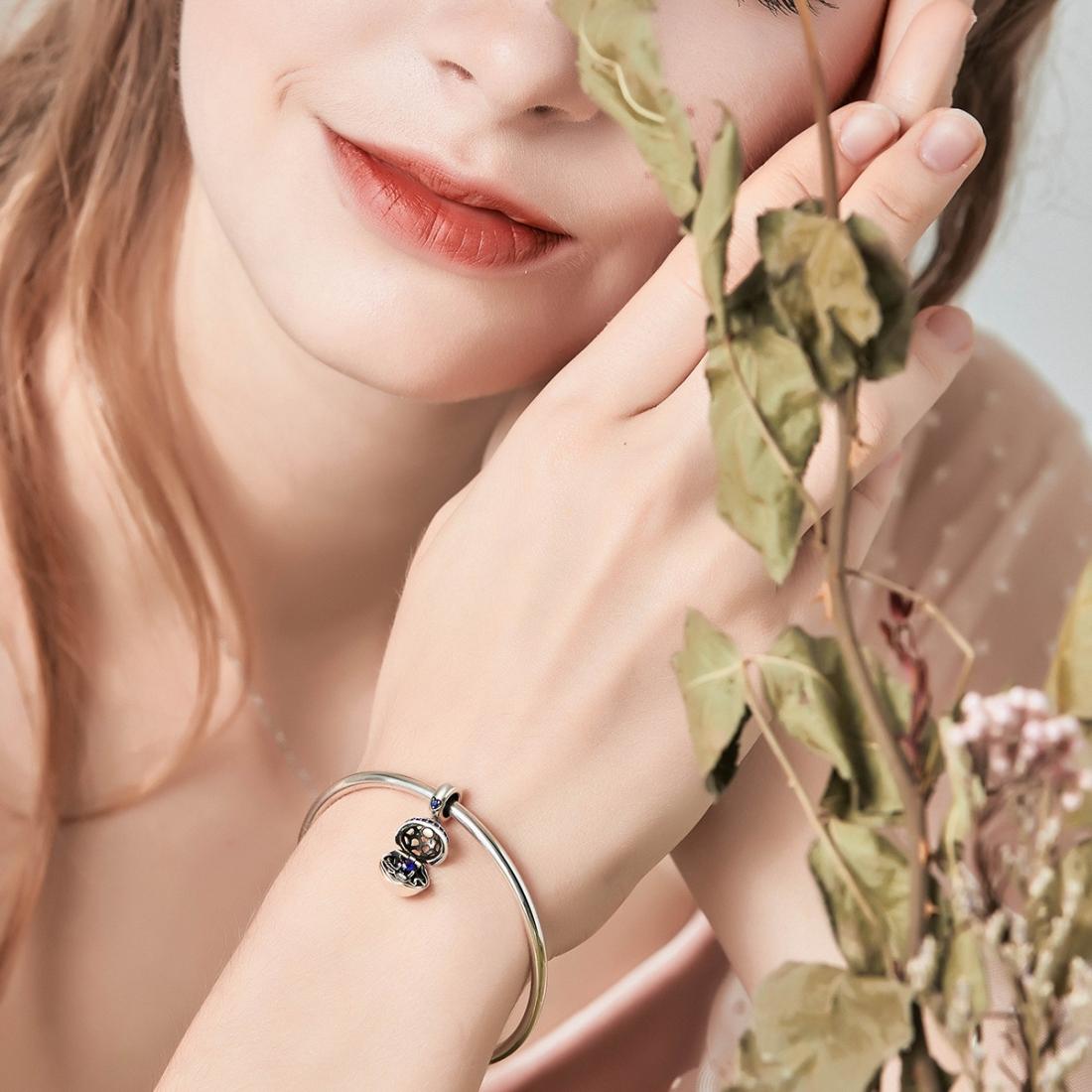 925 Sterling Silver Surprise Love Pendant For Diy Bracelets & Necklaces - Dark Green