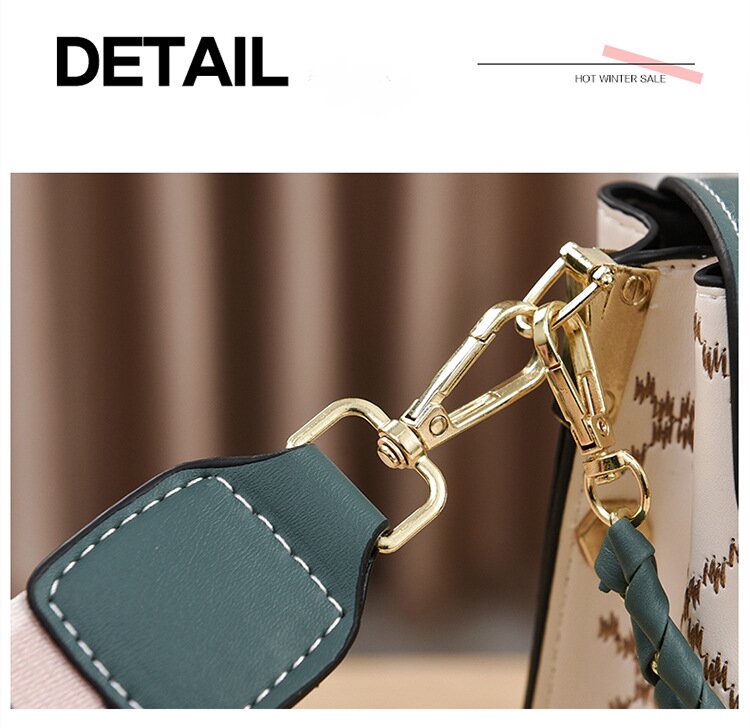 Coffee Stylish Korean Minimalist Crossbody Bag - Elegant Small Square Shoulder Bag with Phone Pocket