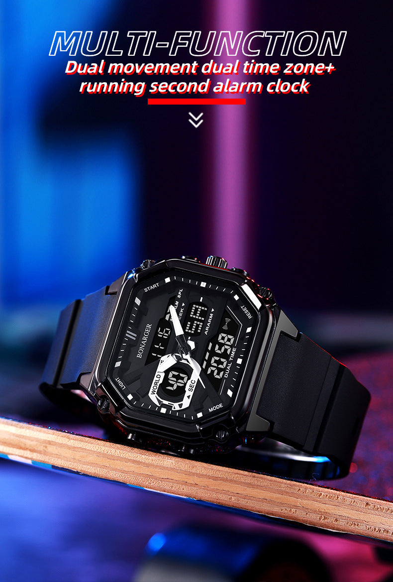 Orange Men's Dual Display Watch - Dual Time Digital Analog Waterproof Sports Watch