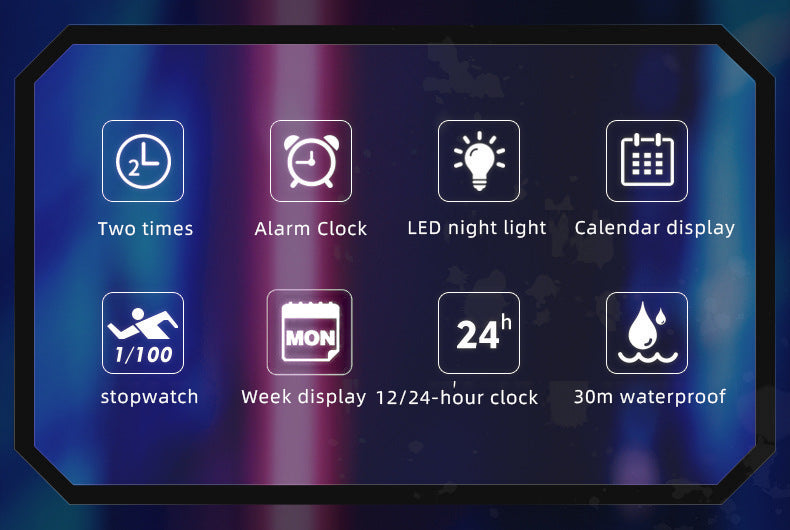 Black Men's Dual Display Watch - Dual Time Digital Analog Waterproof Sports Watch