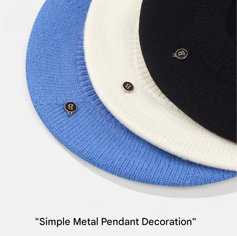 Gray Vintage Inspired Knitted Beret - Stretchy & Comfortable Wool Blend Cap