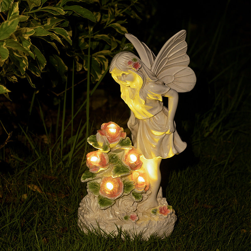 Solar Angel Fairy Garden Statue - Elegant Outdoor Decor