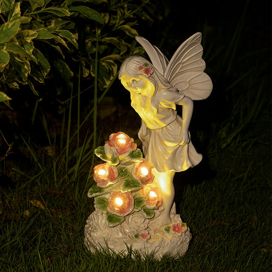 Solar Angel Fairy Garden Statue - Elegant Outdoor Decor