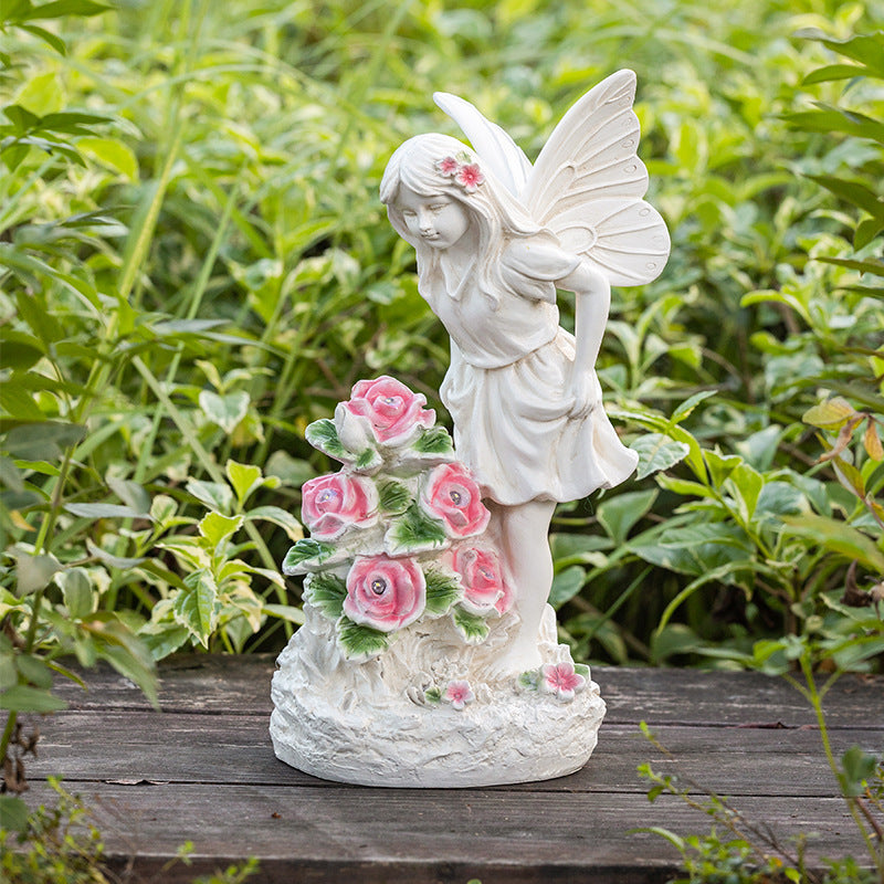 Solar Angel Fairy Garden Statue - Elegant Outdoor Decor