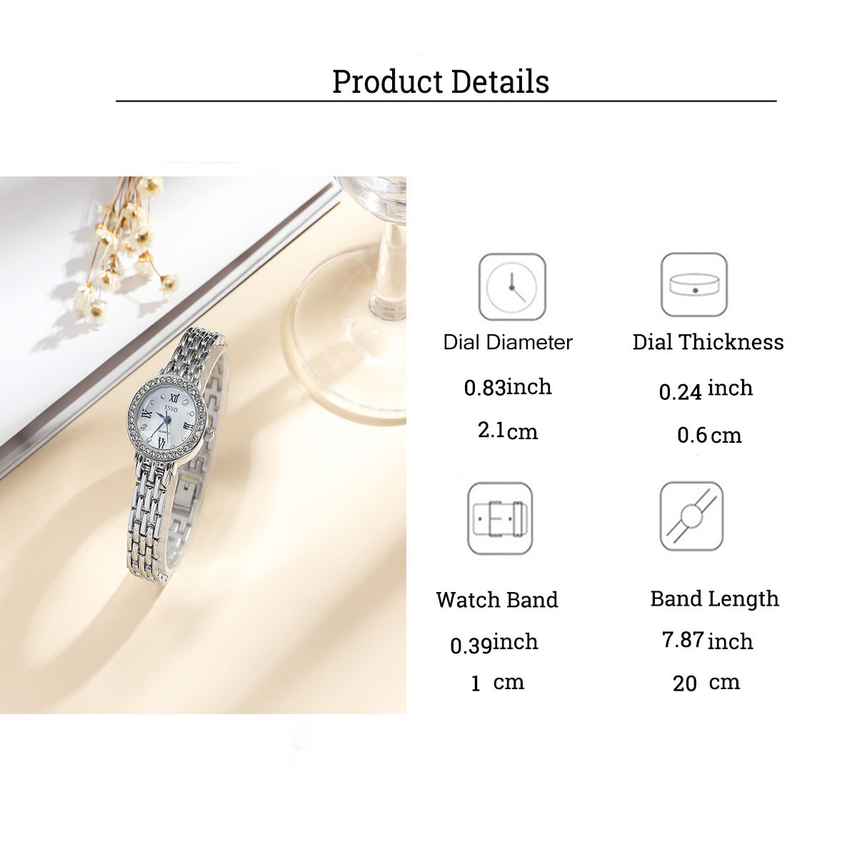 Elegant 5-Piece Women's Jewelry & Watch Set - Crystal Accented Heart Design(Black)